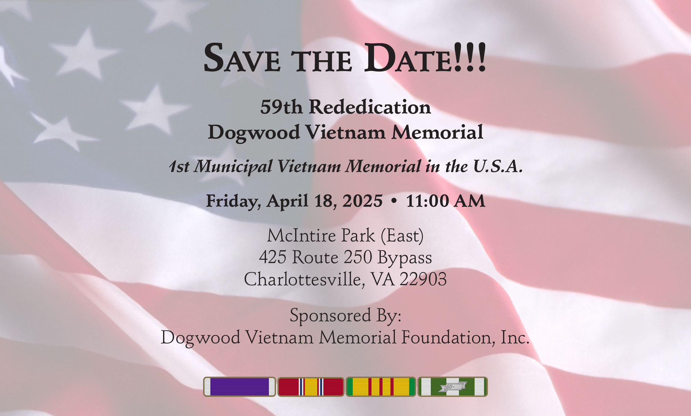 Dogwood Vietnam Memorial Foundation Rededication Postcard 2025
